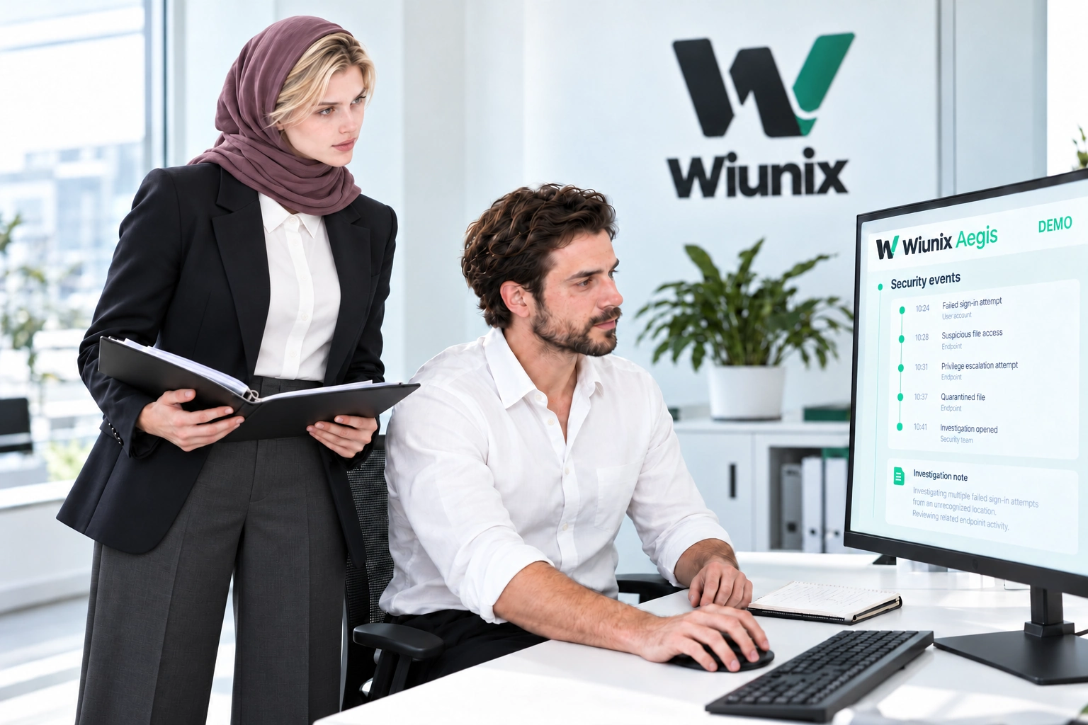 بررسی رخدادهای امنیتی در پنل ویونیکس Aegis در یک صحنهٔ نمایشی